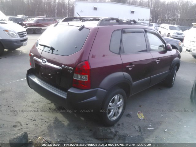 KM8JN12D17U574455 - 2007 HYUNDAI TUCSON MAROON photo 4