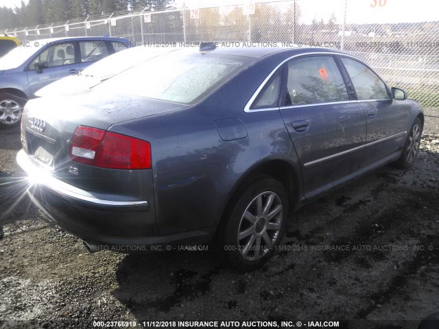 WAUML44E54N000782 - 2004 AUDI A8 L QUATTRO Dark Blue photo 4