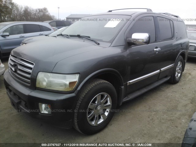 5N3AA08C34N803848 - 2004 INFINITI QX56 GRAY photo 2