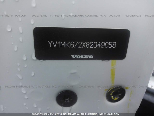 YV1MK672X82049058 - 2008 VOLVO C30 T5 WHITE photo 9