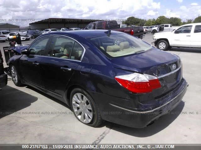 KMHGC46E69U035398 - 2009 HYUNDAI GENESIS 3.8L BLUE photo 3