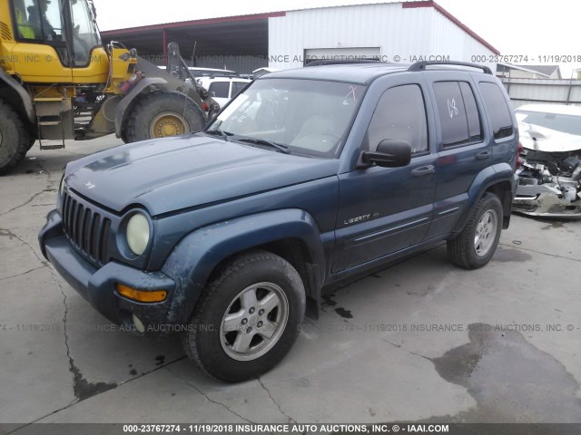 1J4GK58KX2W263392 - 2002 JEEP LIBERTY LIMITED BLUE photo 2