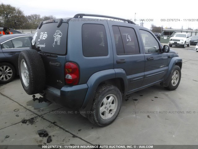 1J4GK58KX2W263392 - 2002 JEEP LIBERTY LIMITED BLUE photo 4