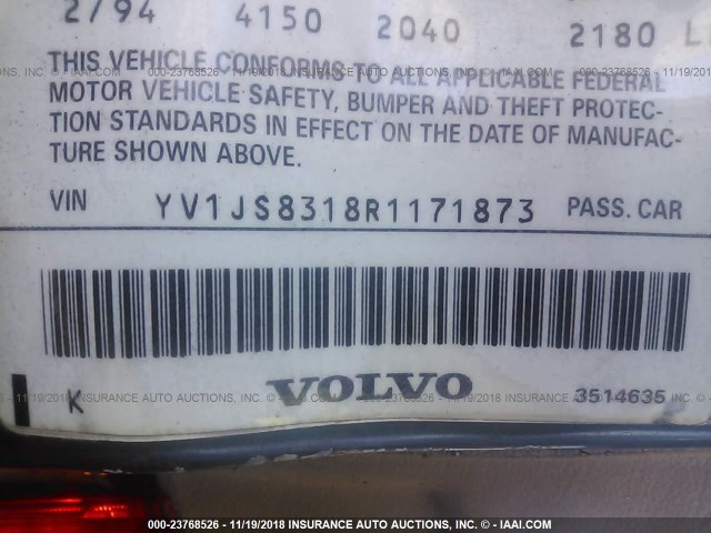 YV1JS8318R1171873 - 1994 VOLVO 940 GREEN photo 9