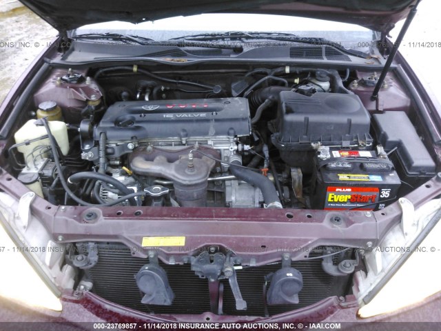 4T1BE32K22U015584 - 2002 TOYOTA CAMRY LE/XLE/SE MAROON photo 10