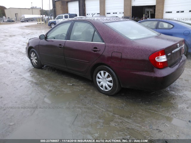 4T1BE32K22U015584 - 2002 TOYOTA CAMRY LE/XLE/SE MAROON photo 3