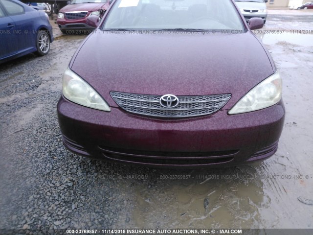 4T1BE32K22U015584 - 2002 TOYOTA CAMRY LE/XLE/SE MAROON photo 6