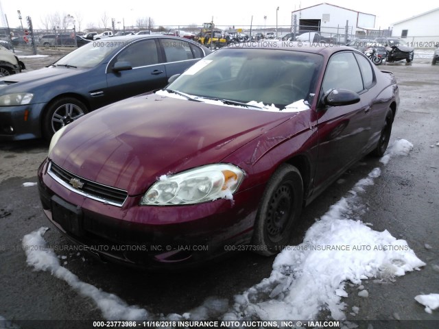 2G1WJ15K969182845 - 2006 CHEVROLET MONTE CARLO LS MAROON photo 2