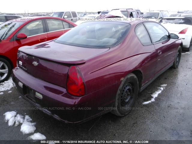 2G1WJ15K969182845 - 2006 CHEVROLET MONTE CARLO LS MAROON photo 4