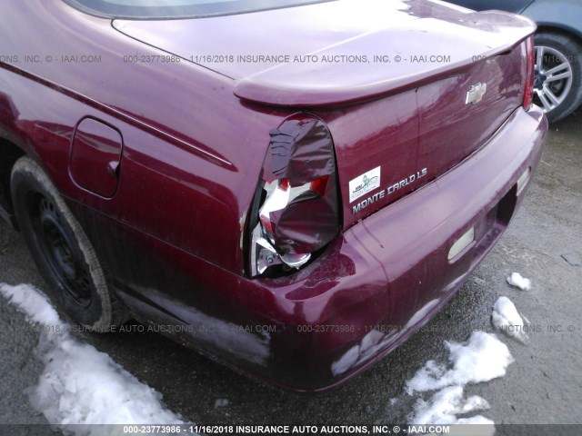 2G1WJ15K969182845 - 2006 CHEVROLET MONTE CARLO LS MAROON photo 6