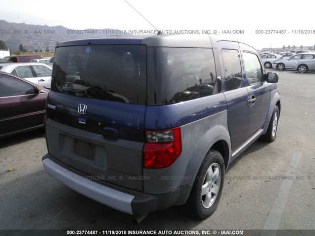 5J6YH28503L023184 - 2003 HONDA ELEMENT EX BLUE photo 4