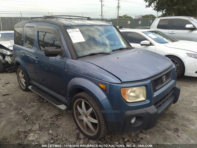 5J6YH28766L009263 - 2006 HONDA ELEMENT EX BLUE photo 1