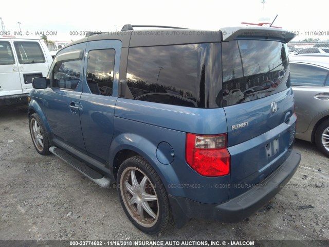 5J6YH28766L009263 - 2006 HONDA ELEMENT EX BLUE photo 3