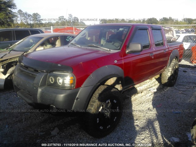 1N6ED27T32C377264 - 2002 NISSAN FRONTIER CREW CAB XE/CREW CAB SE MAROON photo 2