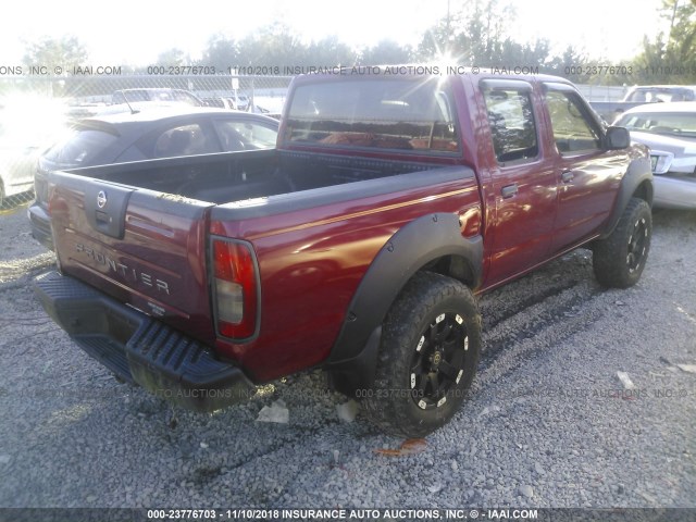 1N6ED27T32C377264 - 2002 NISSAN FRONTIER CREW CAB XE/CREW CAB SE MAROON photo 4