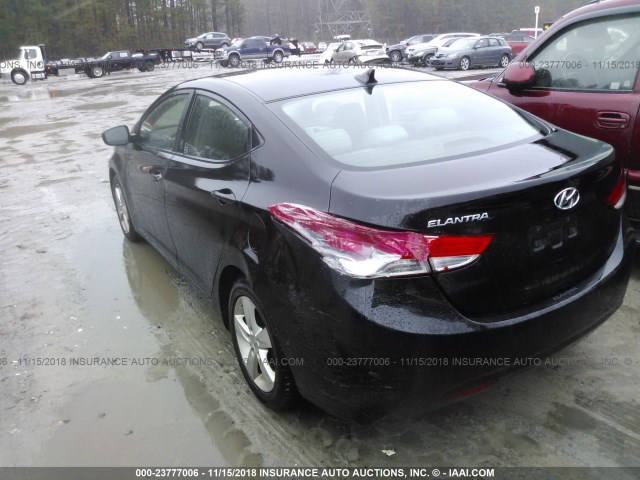 KMHDH4AE5CU288358 - 2012 HYUNDAI ELANTRA GLS/LIMITED BLACK photo 3