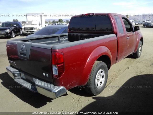 1N6BD06T97C418853 - 2007 NISSAN FRONTIER KING CAB XE RED photo 4