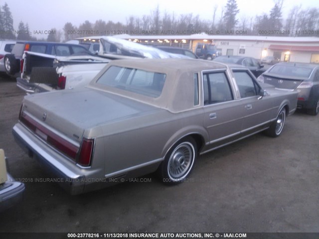 1LNBM81F5HY623105 - 1987 LINCOLN TOWN CAR GOLD photo 4