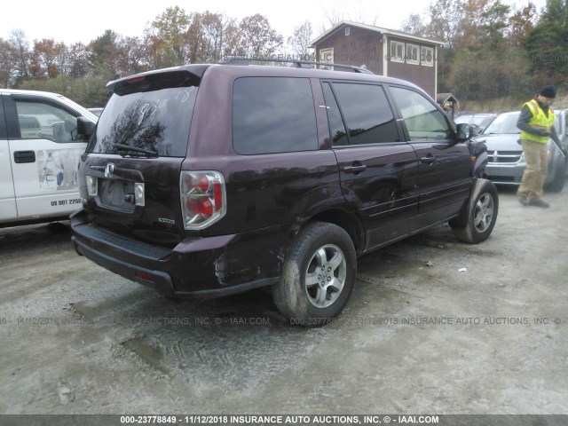 2HKYF18737H539461 - 2007 HONDA PILOT EXL BURGUNDY photo 4