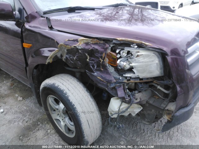 2HKYF18737H539461 - 2007 HONDA PILOT EXL BURGUNDY photo 6