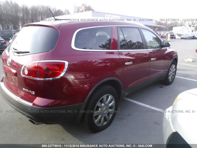5GAKVCED1CJ275190 - 2012 BUICK ENCLAVE RED photo 4