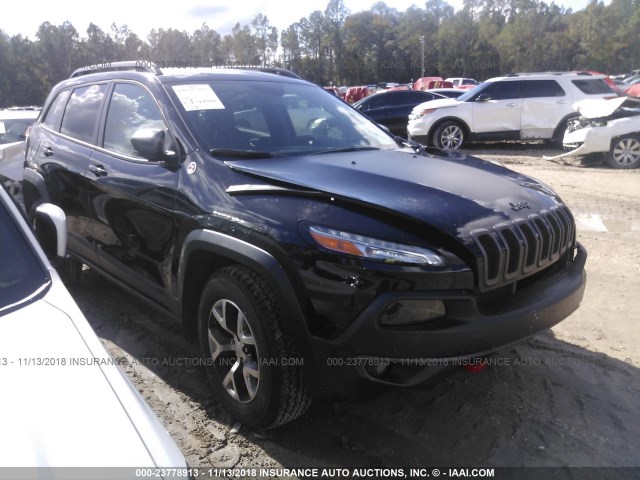 1C4PJMBB6JD567003 - 2018 JEEP CHEROKEE TRAILHAWK BLACK photo 1