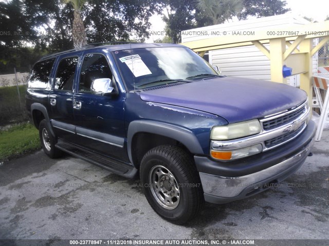 3GNGK26G62G286547 - 2002 CHEVROLET SUBURBAN K2500 BLUE photo 1