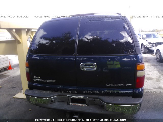 3GNGK26G62G286547 - 2002 CHEVROLET SUBURBAN K2500 BLUE photo 6