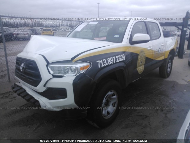 5TFAX5GN2GX061530 - 2016 TOYOTA Tacoma DOUBLE CAB/SR/SR5 WHITE photo 2