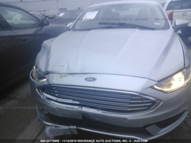 3FA6P0LU2JR138263 - 2018 FORD FUSION SE HYBRID SILVER photo 6