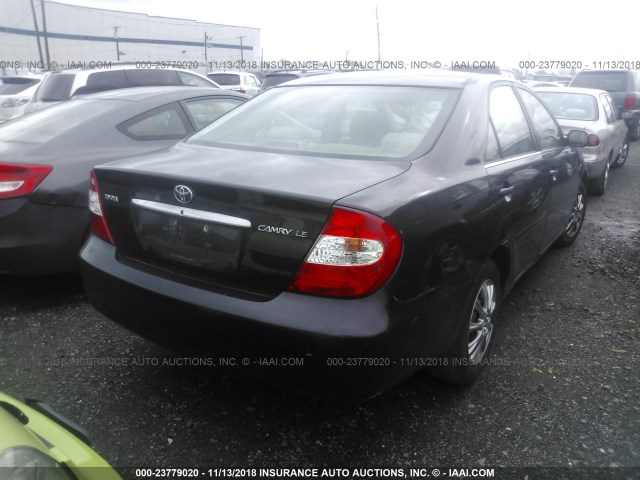 4T1BE32K02U523617 - 2002 TOYOTA CAMRY LE/XLE/SE BROWN photo 4