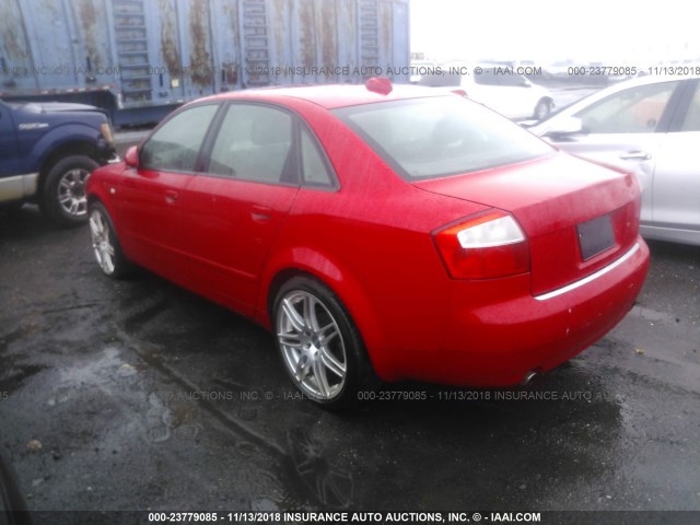 WAULC68E44A016299 - 2004 AUDI A4 1.8T QUATTRO RED photo 3