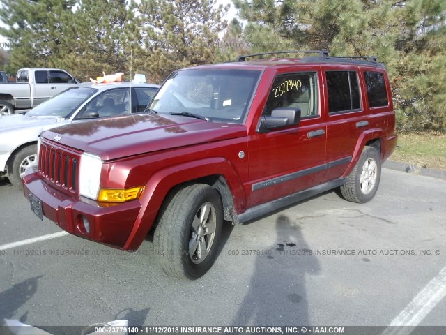 1J8HG48N06C244771 - 2006 JEEP COMMANDER RED photo 2