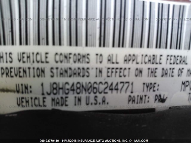 1J8HG48N06C244771 - 2006 JEEP COMMANDER RED photo 9