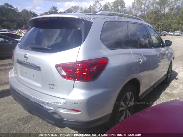 5N1DR2MM8HC684544 - 2017 NISSAN PATHFINDER S/SV/SL/PLATINUM SILVER photo 4