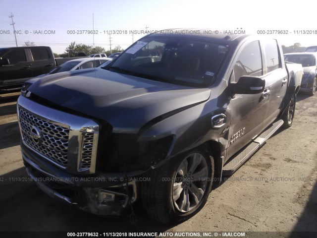 1N6AA1E61HN531482 - 2017 NISSAN TITAN SV/SL/PLATINUM RESERVE GRAY photo 2