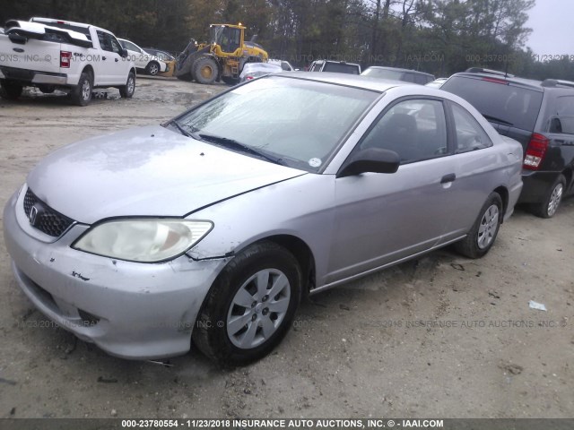 1HGEM22145L022165 - 2005 HONDA CIVIC DX VP SILVER photo 2