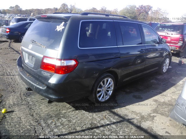 5FNRL38805B007081 - 2005 HONDA ODYSSEY TOURING GRAY photo 4