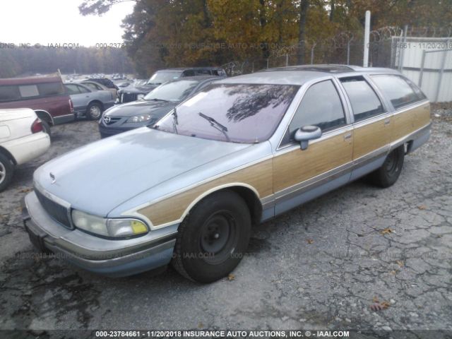 1G4BR8371NW405953 - 1992 BUICK ROADMASTER ESTATE BLUE photo 2