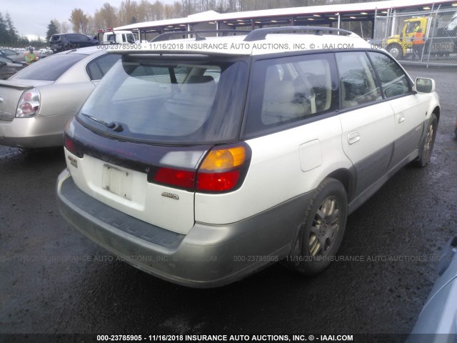 4S3BH806737653442 - 2003 SUBARU LEGACY OUTBACK H6 3.0 LL BEAN WHITE photo 4