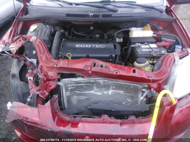 KL1TD5DE7AB127667 - 2010 CHEVROLET AVEO LS/LT წითელი ფოტო 10