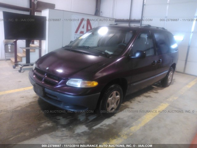 2B4GP2535YR816984 - 2000 DODGE CARAVAN BURGUNDY photo 2