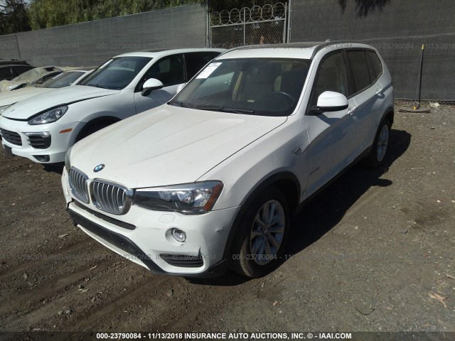 5UXWX9C5XF0D46763 - 2015 BMW X3 XDRIVE28I WHITE photo 2