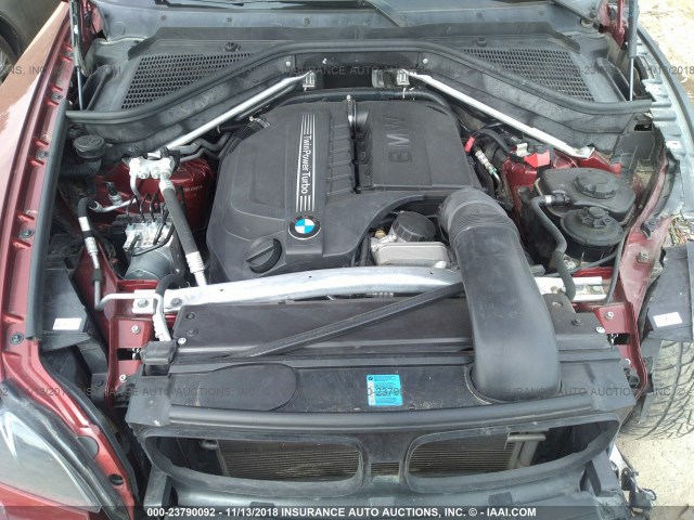 5UXFG2C59BLX08918 - 2011 BMW X6 XDRIVE35I MAROON photo 10