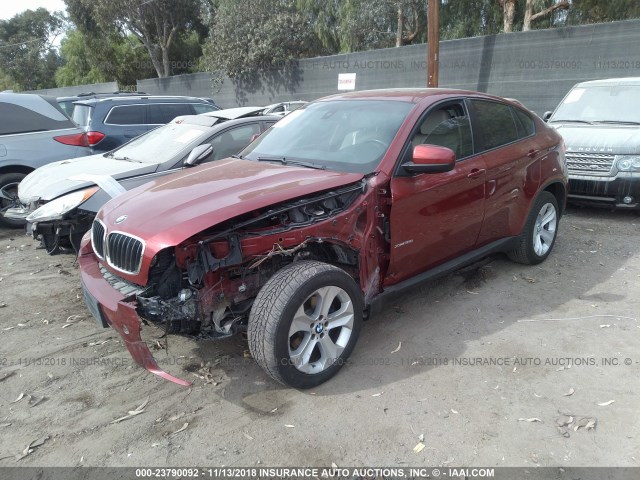 5UXFG2C59BLX08918 - 2011 BMW X6 XDRIVE35I MAROON photo 2