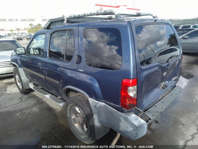 5N1ED28Y3YC596890 - 2000 NISSAN XTERRA XE/SE BLUE photo 3