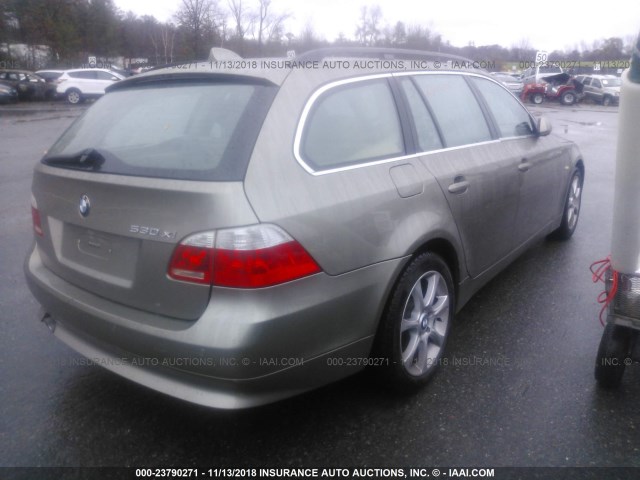 WBANN73596CN00802 - 2006 BMW 530 XIT GREEN photo 4