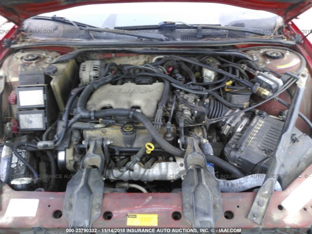 2G1WW12E319177231 - 2001 CHEVROLET MONTE CARLO LS წითელი ფოტო 10