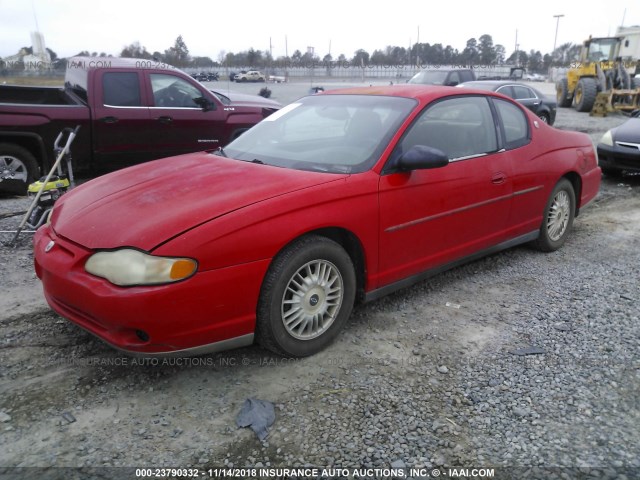 2G1WW12E319177231 - 2001 CHEVROLET MONTE CARLO LS წითელი ფოტო 2