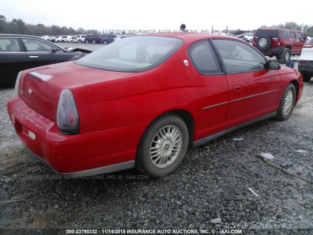 2G1WW12E319177231 - 2001 CHEVROLET MONTE CARLO LS წითელი ფოტო 4
